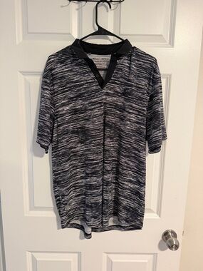 Men's Under Armor Black & Gray Space-Dye Polo Shirt